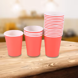 20x Paper Cups Solid Colours Birthday Tableware Catering Red