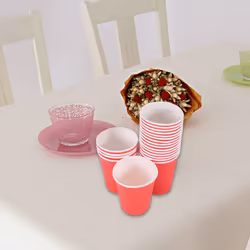 20x Paper Cups Solid Colours Birthday Tableware Catering Red