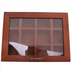 12 Grids Wooden Tea Bag Holder Sugar Packets Spice Pouches Case