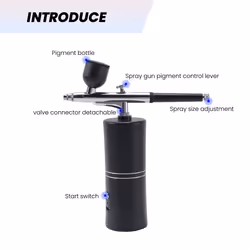 Airbrush Kit with Compressor Rechargeable High-Pressure for Nail Art
