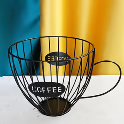 Coffee Fruits Capsule Storage Basket Holder for Cafe Hotel, Black