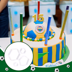 Football Pattern Cookie Cutters Hexagon Cutter for DIY Cake Tools