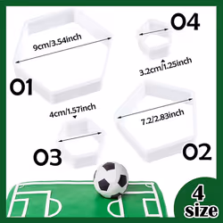 Football Pattern Cookie Cutters Hexagon Cutter for DIY Cake Tools