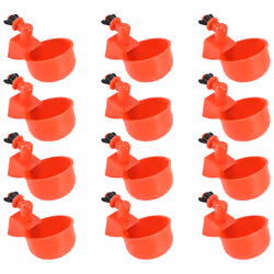 12PCS Chicken Watering Cup Automatic Filling Waterer Poultry Drinking