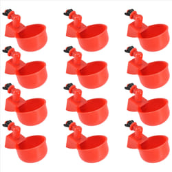 12PCS Chicken Watering Cup Automatic Filling Waterer Poultry Drinking