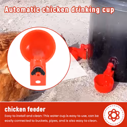 12PCS Chicken Watering Cup Automatic Filling Waterer Poultry Drinking
