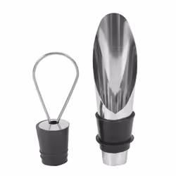 Stainless Steel Wine Stopper Pourer Metal Drain Bar Home Wine Set
