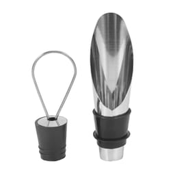 Stainless Steel Wine Stopper Pourer Metal Drain Bar Home Wine Set