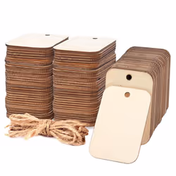 100PCS Blank Squares Wood Pieces for DIY Craft Project Decoration