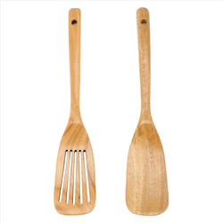 2 PCS Wooden Spoons and Spatula for Cooking, Sleek, Cookware for Home