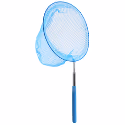 Outdoor Net Bag Stainless Steel Telescopic Catching Net-Blue