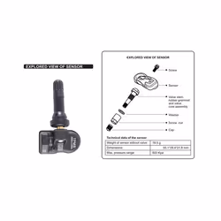 4Pcs TPMS Tire Pressure Monitor Sensor 315/433MHZ for- Black