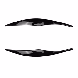 Headlight Cover Garnish Strip Eyebrow Cover Trim Sticker Glossy Black