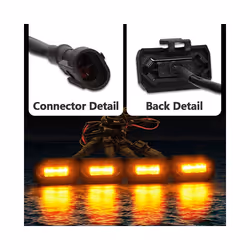 4PCS Car LED Front Grill Lights External Grill Lamp Smoke