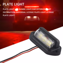 2Pcs 12V LED Number License Plate Light for Car Boats Motorcycle