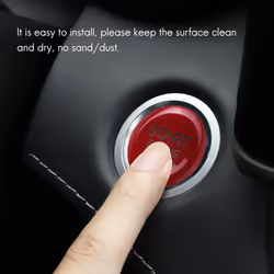 ABS Car Engine Button Cover Trim for Stelvio (Red)