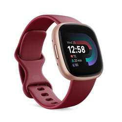 Fitbit Versa 4 Gold Dial Red Rubber Strap 40mm Smart Watch
