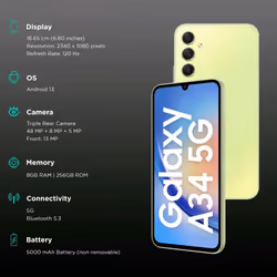 Smartphone Samsung Galaxy A34 A346B 5G Double SIM 6/128 GB - Green