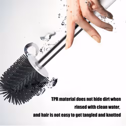 Toilet Brush and Holder Set Soft Bristle Toilet Scrubber Brush