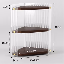 3 Tier Corner Bathroom Counter Organizer and Storage, Wooden