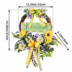 Welcome Spring Wreath Welcome Sign Decorative Wreath