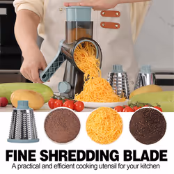 3-in-1 Rotary Cheese Grater, Manual Vegetable Slicer Red