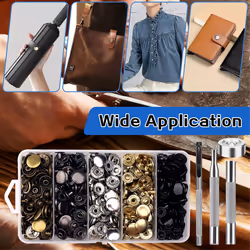 506PCS Snap Fasteners Kit, 15mm Leather Snap Fasteners Kit