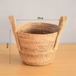 Woven Handheld Flower Baskets Rattan Plant Pots Storage Baskets A