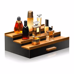Wooden Cosmetics Storage Box Perfume Display Stand