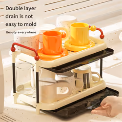 Cup Storage Rack Desktop Drain Cup Rack Tray Home Water Cup Rack