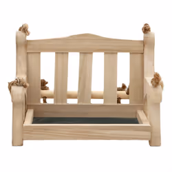 Outdoor Wooden Bird Feeder Automatic Hanging Chair Feeder Balcony