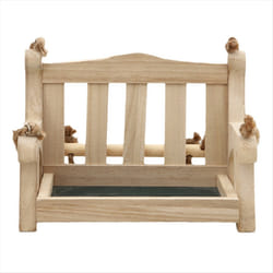 Outdoor Wooden Bird Feeder Automatic Hanging Chair Feeder Balcony