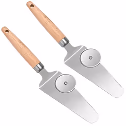 Fruit Pie Shovel Pizza Shovel with Roller Teeth Pizza Cutter