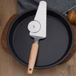 Fruit Pie Shovel Pizza Shovel with Roller Teeth Pizza Cutter