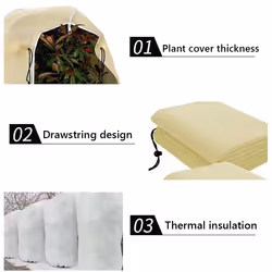 Plant Cover Cold Protection Cover with Drawstring and Blankets
