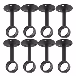 Curtain Rod Ceiling-Mount Bracket for 1 1/4-Inch Rod (8 PCS, Black)