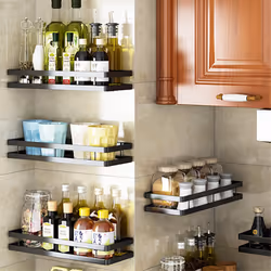 Punch-Free Household Spice Storage Drain Rack A