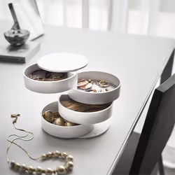 Rotating Multi-Layer Desktop Storage Box with Lid A