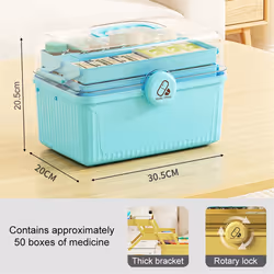 Portable Multi-Layer Medicine Organizer Box Large Capacity Kit B