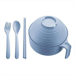 Microwave Ramen Bowl Set with Chopsticks - ,Nordic Blue
