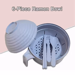 Microwave Ramen Bowl Set with Chopsticks - ,Nordic Blue