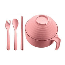 Microwave Ramen Bowl Set with Chopsticks - ,Nordic Pink