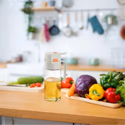Oil Bottle for Cooking - Glass Olive Oil Sprayer and Pourer, Yellow