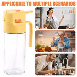 Oil Bottle for Cooking - Glass Olive Oil Sprayer and Pourer, Yellow
