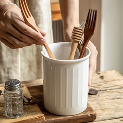 Chopsticks Cage Utensil Holder-Porcelain Silverware Organizer Cutlery
