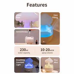 3 in 1 Rain Cloud Water Drip Humidifier with Remote EU Plug
