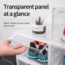 Sports Shoe Box Plastic Shoe Box Dustproof Shoe Storage Box Black