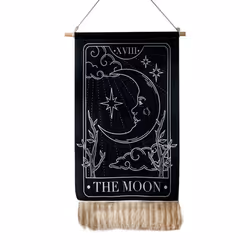 Printed Tassel Tapestry Decorative Hanging Background Wall Cloth, B