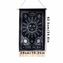 Printed Tassel Tapestry Decorative Hanging Background Wall Cloth, A