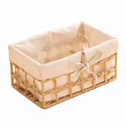 Wicker Storage Basket Hand-Woven Paper Rope Rectangular Storage Box C